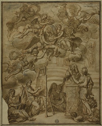 Page de titre avec portrait du vice-roi de Naples - Francesco Solimena