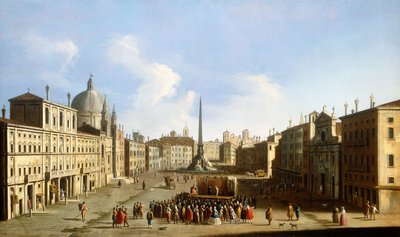La Piazza Navona, Rome, avec une Performance de Commedia dell