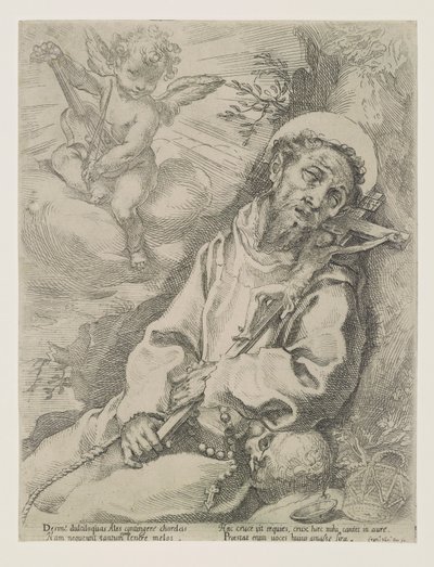 Saint François consolé par un ange musicien - Francesco Vanni