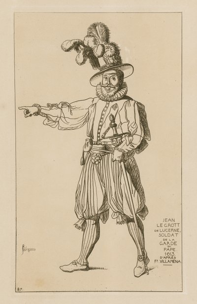 Jean le Grott de Lucerne, garde du Pape, 1613 - Francesco Villamena
