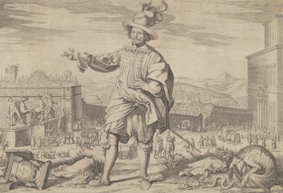 Portrait de Ioannes Altus Johann Alten, de la Garde suisse, debout près du Quirinal - Francesco Villamena