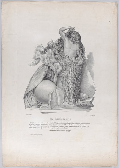 Prince Raimondo di Sangro se dégageant du filet des soucis mondains, vers 1840-50 - Francesco Wenzel