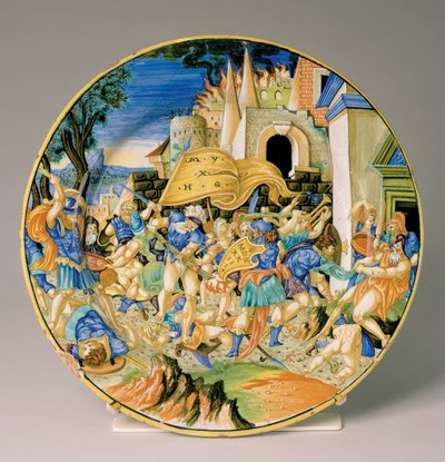 Assiette avec la bataille de Roncevaux - Francesco Xanto Avelli