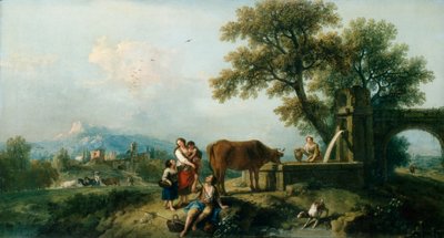 Scène pastorale avec vachers - Francesco Zuccarelli