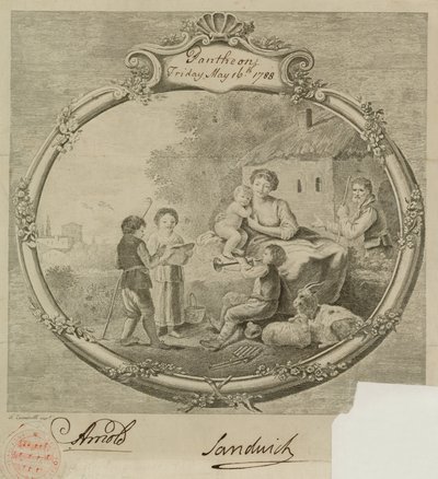 Scène de ferme, avec des enfants chantant et jouant des instruments de musique - Francesco Zuccarelli