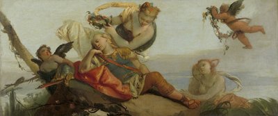 Rinaldo endormi couronné de fleurs par Armida - Francesco Zugno