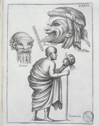 Masques utilisés pour les drames classiques dans la Rome antique ... - Francesco de Ficonori