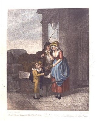 Rond et Sonore, Cinq pence la livre de cerises Duke, Planche 8 de "Les Cris de Londres" - Francis (after) Wheatley