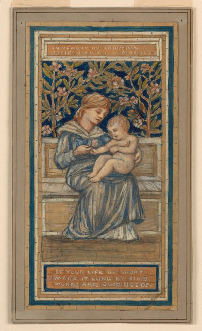 Conception pour une fenêtre en vitrail en mémoire de Christina Trask - Francis Augustus Lathrop