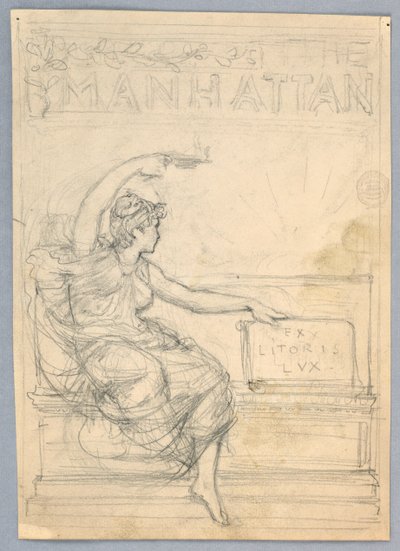 Conception pour la couverture du Manhattan Illustrated Monthly Magazine - Francis Augustus Lathrop