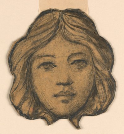 Tête de femme (Projet pour vitrail) - Francis Augustus Lathrop