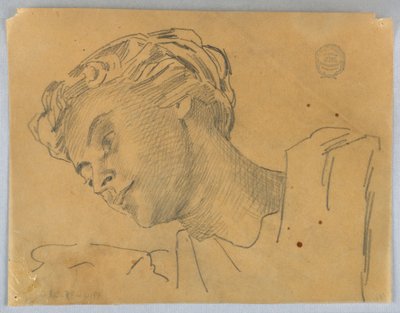 Esquisse de tête de femme - Francis Augustus Lathrop