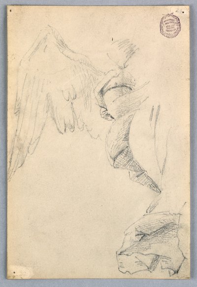 Esquisse avec ailes et draperie - Francis Augustus Lathrop