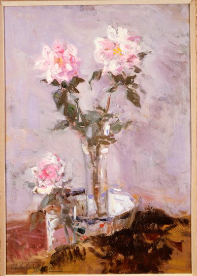 Roses Roses dans un Vase en Verre - Francis Campbell Boileau Cadell