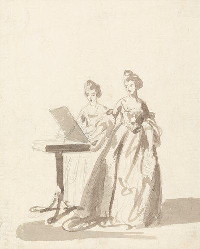 Étude pour le portrait de la princesse Louisa et de la reine Caroline Mathilde de Danemark - Francis Cotes