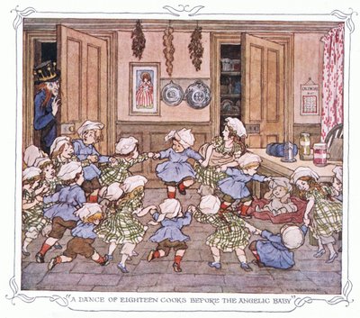 "Une danse de dix-huit cuisiniers devant le bébé angélique", extrait de L