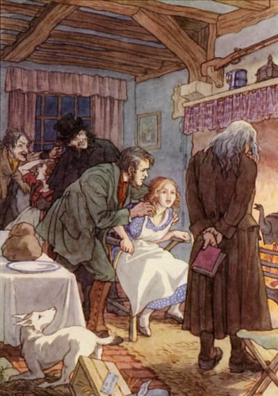 Illustration pour The Cricket on the Hearth de Charles Dickens (lithographie couleur) - Francis Donkin Bedford