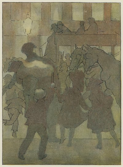 Londres : Dans un brouillard londonien (lithographie couleur) - Francis Donkin Bedford