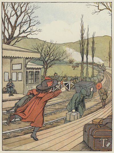Londres : The Country Station (lithographie couleur) - Francis Donkin Bedford