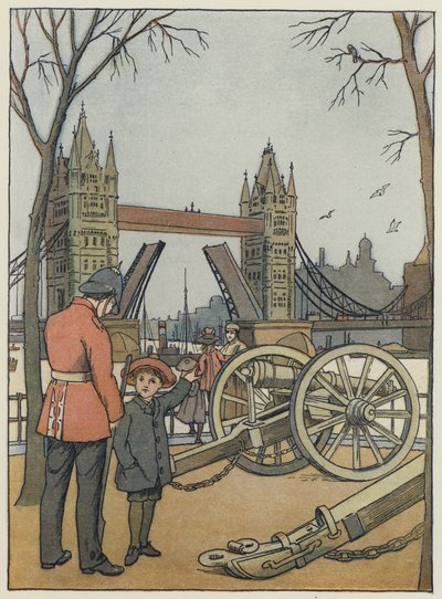 Londres : Le Tower Bridge (lithographie couleur) - Francis Donkin Bedford