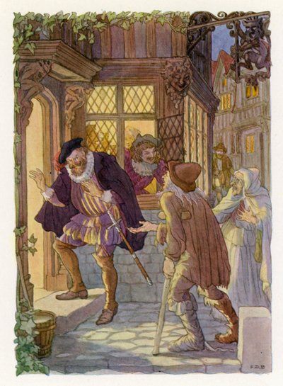 Merrie England : Bedlam Beggars (lithographie couleur) - Francis Donkin Bedford