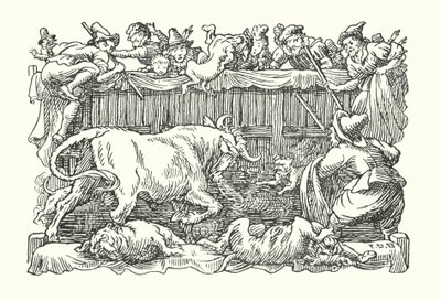 Merrie England : Appât à taureau (litho) - Francis Donkin Bedford