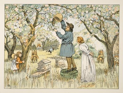 The Bee Farmer, tiré de Four and Twenty Toilers, pub. 1900 (lithographie couleur) - Francis Donkin Bedford