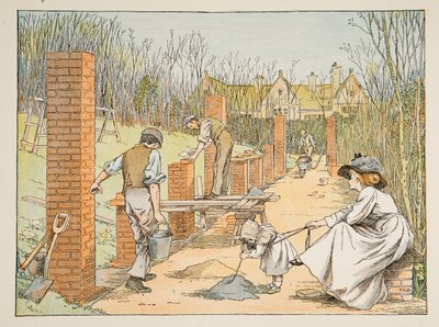 The Builder, tiré de Four and Twenty Toilers, pub. 1900 (lithographie couleur) - Francis Donkin Bedford