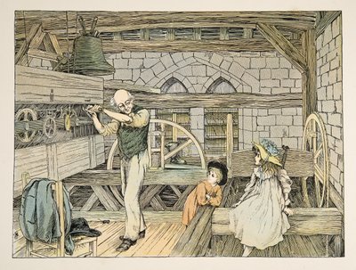 The Clockwinder, tiré de Four and Twenty Toilers, pub. 1900 (lithographie couleur) - Francis Donkin Bedford