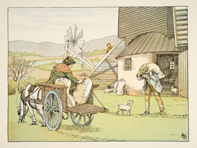 Le meunier, tiré de Four and Twenty Toilers, pub. 1900 (lithographie couleur) - Francis Donkin Bedford