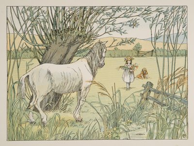 The Old Bus Horse, tiré de Four and Twenty Toilers, pub. 1900 (lithographie couleur) - Francis Donkin Bedford