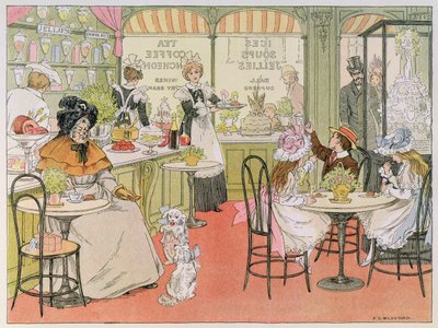 Le salon de thé, extrait du "Livre des boutiques". - Francis Donkin Bedford