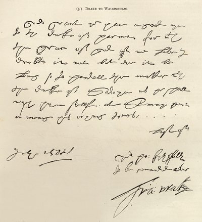 Lettre de Sir Francis Drake à Sir Francis Walsingham signée le 29 juillet 1588, publiée dans 