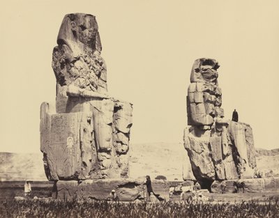 Les statues de la plaine, Thèbes, 1858 (photo) - Francis Frith