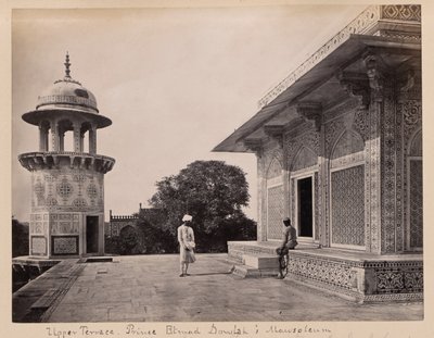 Terrasse supérieure, prince Etmad Dowlah ; mausolée, Agra - Francis Frith