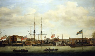 Un petit chantier naval sur la Tamise, avec deux bateaux en construction - Francis Holman