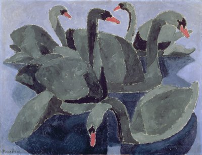 Cygnes noirs sur fond bleu, vers 1909 (huile sur toile) - Francis Picabia