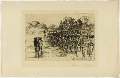 Le gué du village - Francis Seymour Haden