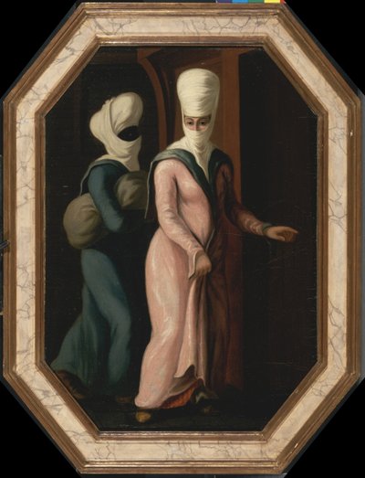 Une dame turque allant avec son esclave au bain, vers 1760 - Francis Smith