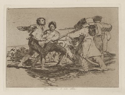 Con razón ? sin ella, pl. 2 de la série Los desastres de la guerra - Francisco de Goya