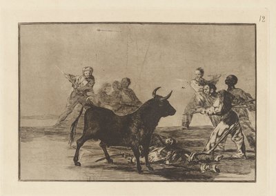 Desjarrete de la canalla avec des lances, des demi-lunes, des banderilles et d