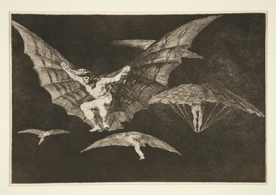 Modo de volar (Une manière de voler), pl. 13 de la série Los proverbios - Francisco de Goya