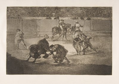 Planche 29 de la Tauromaquia : Pepe Illo faisant la passe du recorte - Francisco de Goya