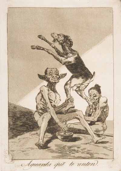 Planche 67 de Los Caprichos : Attends que tu sois oint - Francisco de Goya