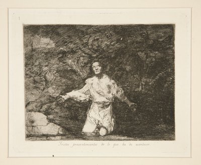 Tristes pressentiments de ce qui va arriver, pl. 1 de Los desastres de la guerra - Francisco de Goya