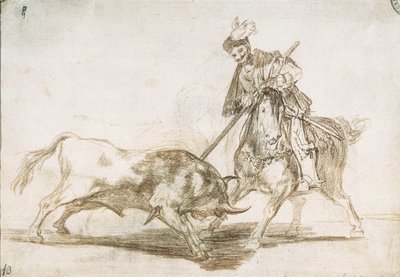 Corrida : Le Cid perce un autre taureau de sa lance 1815-16 (dessin préparatoire) - Francisco de Goya