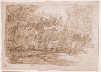 Les Désastres de la guerre : Ils ne connaissent pas le chemin (dessin préparatoire) - Francisco de Goya