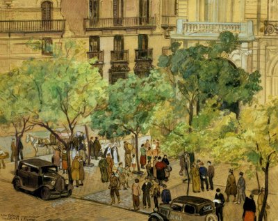 Un palais incautado, 1937, dessin sur carton - Francisco Llorens Diaz