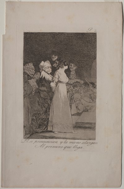 Caprichos : Ils disent "Oui" et donnent leur main au premier venu. - Francisco de Goya