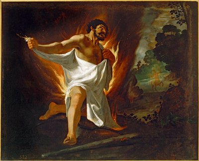 Hercule brûlé par la chemise du centaure Nessus... (huile sur toile) - Francisco de Zurbaran